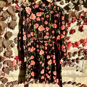 Velour Roses Mini Rodini Dress size 9-11 years EUC